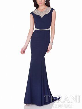 Terani Couture - Black embellished evening gown - US size 4/6